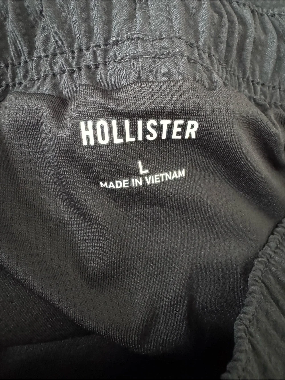 Hollister Black Swim Trunks with White Drawstring
